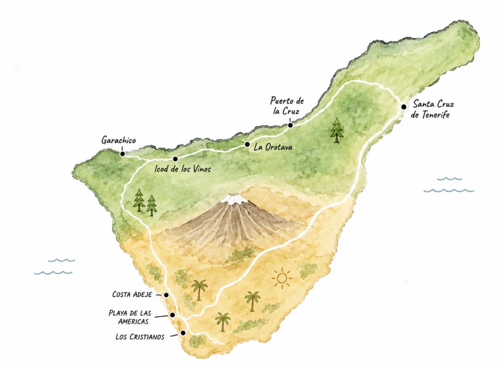 Tenerife sever i jug mapa