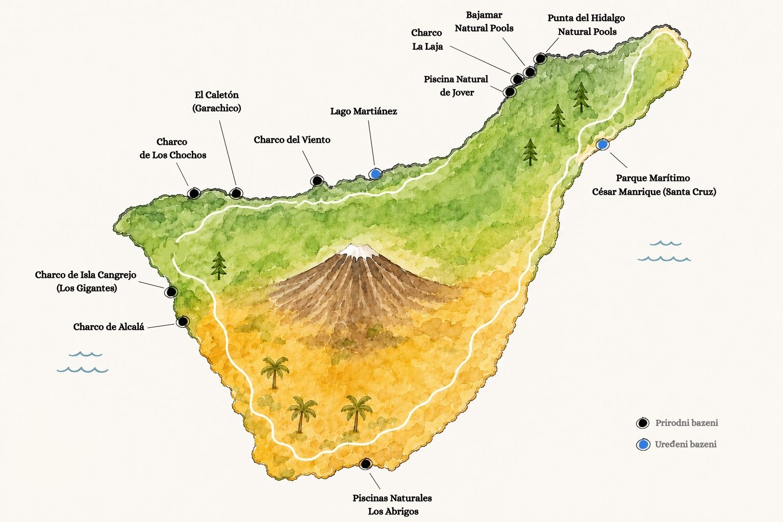 Tenerife bazeni map