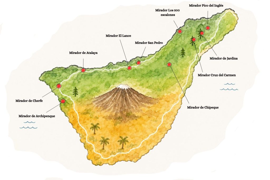 Sta obici na tenerifima vidikovci mapa